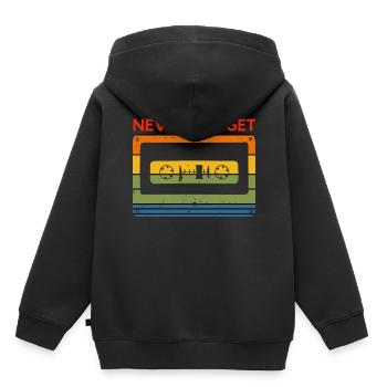Never forget Kassette Tape Vintage Retro 90er 80er - Kinder Premium Organic Hoodie - Schwarz - Hinten - AI Model Kid Male (0cm)