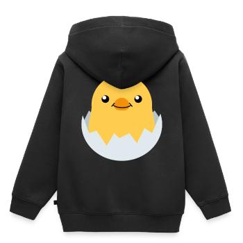 Piep Küken Ostern Ente Huhn Hühnchen Ei Osterei - Kinder Premium Organic Hoodie - Schwarz - Hinten - AI Model Kid Male (0cm)