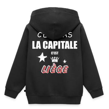 C'est Pas La Capitale C'est Liège - Sweat Premium à capuche enfant bio - noir - Dos - AI Model Kid Male (0cm)
