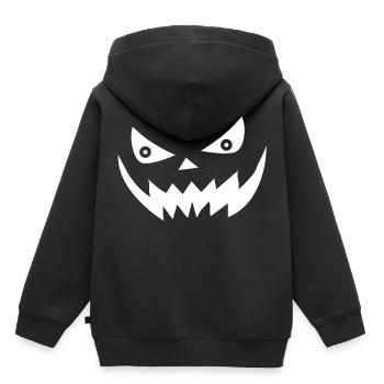 Grimace d’Halloween blanc - Sweat Premium à capuche enfant bio - noir - Dos - AI Model Kid Male (0cm)