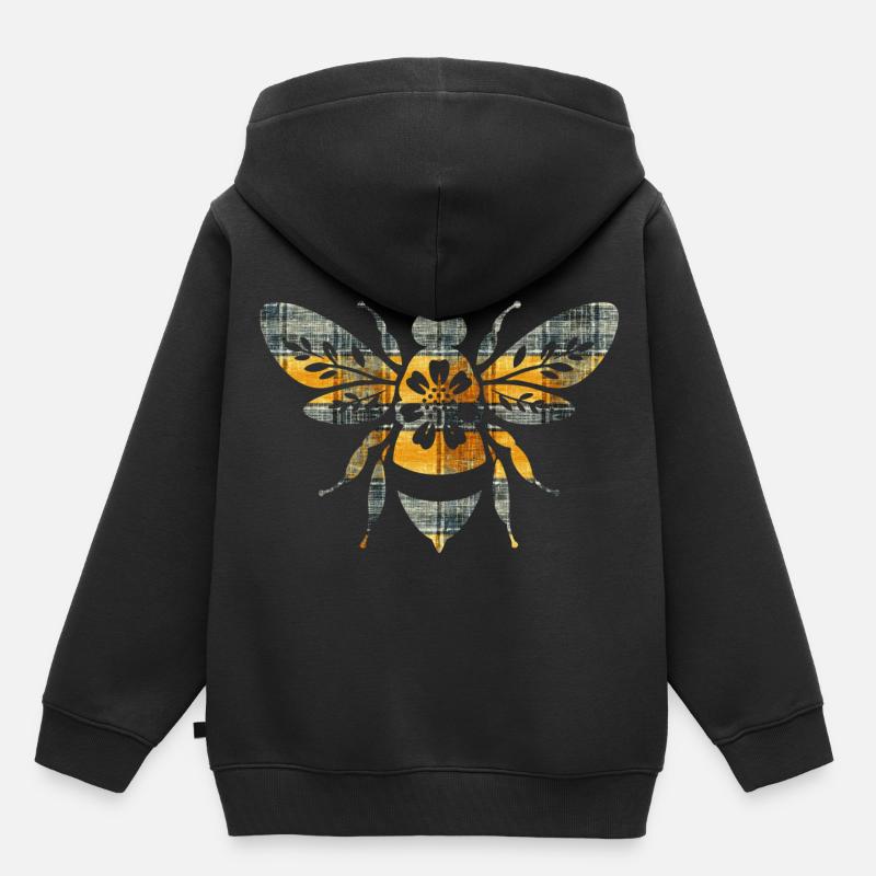Reine des abeilles Honey Beekeeper Save the Bees - Sweat Premium à capuche enfant bio - noir