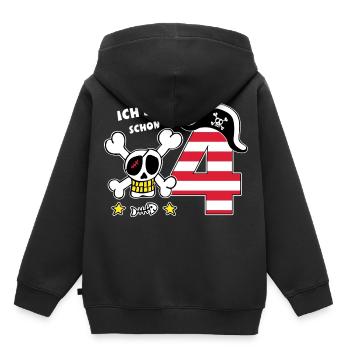 4. Geburtstag Jungen Geschenkidee Pirat - Kinder Premium Organic Hoodie - Schwarz - Hinten - AI Model Kid Male (0cm)