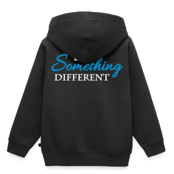 Faire quelque chose de différent - Sweat Premium à capuche enfant bio - noir - Dos - AI Model Kid Male (0cm)