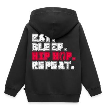 Hip Hop - Kinder Premium Organic Hoodie - Schwarz - Hinten - AI Model Kid Male (0cm)
