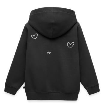3 hearts - Kids Premium Organic Hoodie - black - Back - AI Model Kid Male (0cm)
