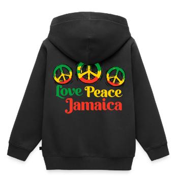 Jamaica Jamaika - Kinder Premium Organic Hoodie - Schwarz - Hinten - AI Model Kid Male (0cm)