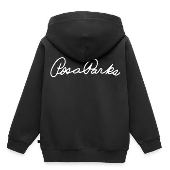 Signature de Rosa Parks - Sweat Premium à capuche enfant bio - noir - Dos - AI Model Kid Male (0cm)