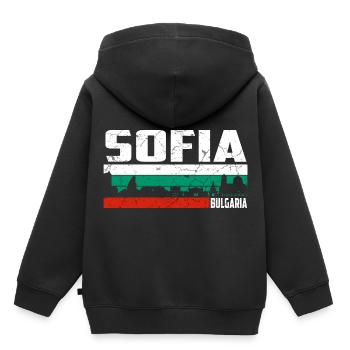 Sofia Bulgarie - Sweat Premium à capuche enfant bio - noir - Dos - AI Model Kid Male (0cm)