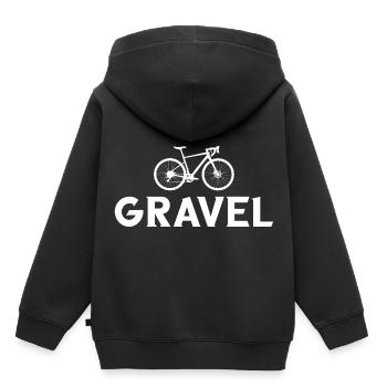 vélo de gravier cycliste cycliste cycliste - Sweat Premium à capuche enfant bio - noir - Dos - AI Model Kid Male (0cm)