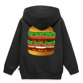 hamburger - Sweat Premium à capuche enfant bio - noir - Dos - AI Model Kid Male (0cm)