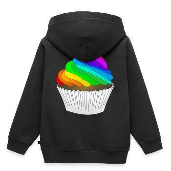 rainbow sun clouds weather rainbow sun cloud76 - Kids Premium Organic Hoodie - black - Back - AI Model Kid Male (0cm)