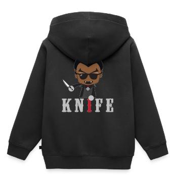 Little Knife / Daywalker Vampire Adolescent Idée cadeau - Sweat Premium à capuche enfant bio - noir - Dos - AI Model Kid Male (0cm)