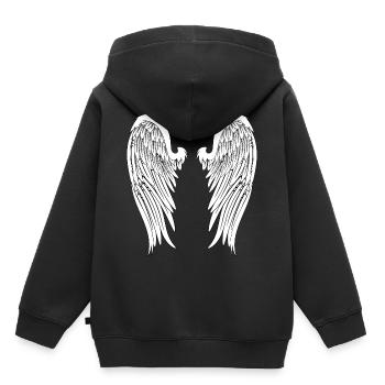 Engelsflügel - Kinder Premium Organic Hoodie - Schwarz - Hinten - AI Model Kid Male (0cm)