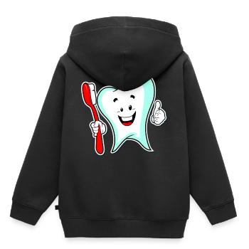 zahn - Kinder Premium Organic Hoodie - Schwarz - Hinten - AI Model Kid Male (0cm)