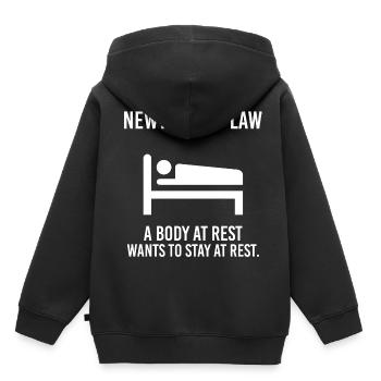 Physik Lustiger Spruch Zitat Newton Witz Physiker - Kinder Premium Organic Hoodie - Schwarz - Hinten - AI Model Kid Male (0cm)