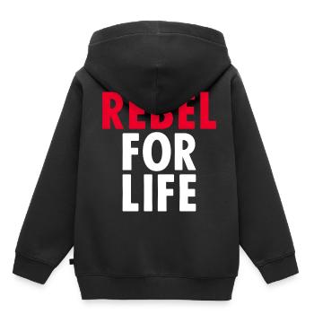 Rebel For Life - Extinction Rebellion - XR Demo - Kinder Premium Organic Hoodie - Schwarz - Hinten - AI Model Kid Male (0cm)
