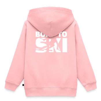 geboren zum Skifahren - Kinder Premium Organic Hoodie - Rosa - Hinten - AI Model Kid Female (0cm)