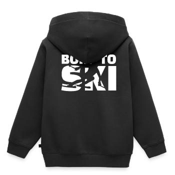 geboren zum Skifahren - Kinder Premium Organic Hoodie - Schwarz - Hinten - AI Model Kid Male (0cm)