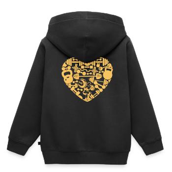 Ich mag Fitnessstudio - Kinder Premium Organic Hoodie - Schwarz - Hinten - AI Model Kid Male (0cm)