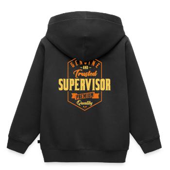 Superviseur authentique et fiable - Sweat Premium à capuche enfant bio - noir - Dos - AI Model Kid Male (0cm)