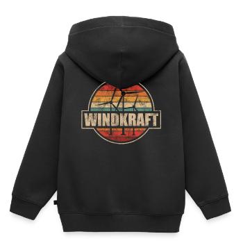 Windenergie Windkraft Windkraftanlage Kraftwerk - Kinder Premium Organic Hoodie - Schwarz - Hinten - AI Model Kid Male (0cm)