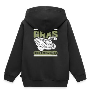 Rasentraktor Rasenroboter Rasenmäher Platzwart - Kinder Premium Organic Hoodie - Schwarz - Hinten - AI Model Kid Male (0cm)
