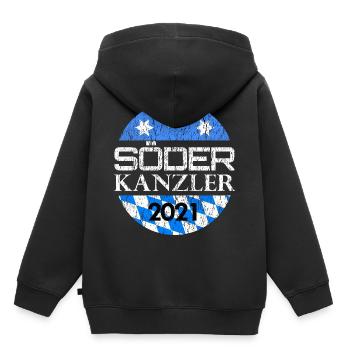 Söder Kanzler 2021 Wahl Bayern Bundeskanzler CSU - Kinder Premium Organic Hoodie - Schwarz - Hinten - AI Model Kid Male (0cm)