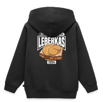 Leberkäse Leberkas Leberkäs Fleischkäse Semmel - Kinder Premium Organic Hoodie - Schwarz - Hinten - AI Model Kid Male (0cm)