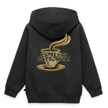 ESPRESSO PATRONUM - Kinder Premium Organic Hoodie - Schwarz - Hinten - AI Model Kid Male (0cm)