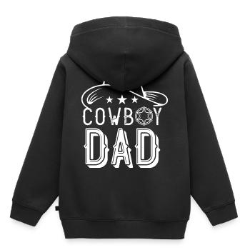 Cowboy papa Amérique Wild West Lasso Cowboys - Sweat Premium à capuche enfant bio - noir - Dos - AI Model Kid Male (0cm)