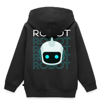 Robot - Kinder Premium Organic Hoodie - Schwarz - Hinten - AI Model Kid Male (0cm)