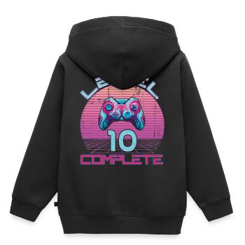 10 Birthday Level 10 Complete Retro Boys Gamer - Kids Premium Organic Hoodie - black - Back - AI Model Kid Male (0cm)