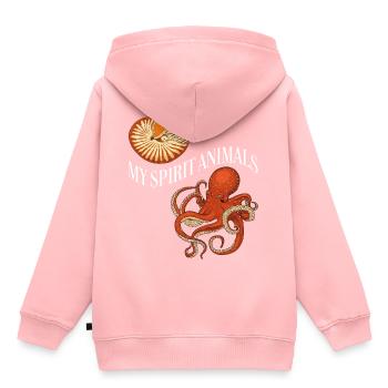 Nautilus and octopus are my favorite animals - Kids Premium Organic Hoodie - rose - Back - AI Model Kid Female (0cm)