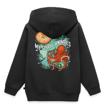 Octopus and Nautilus are my favorite animals - Kids Premium Organic Hoodie - black - Back - AI Model Kid Male (0cm)