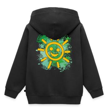 Smiling sun on colorful splashes of color - Kids Premium Organic Hoodie - black - Back - AI Model Kid Male (0cm)