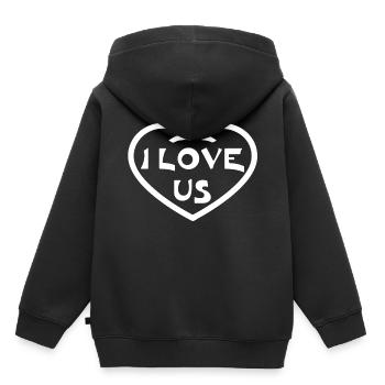 Je nous aime - Sweat Premium à capuche enfant bio - noir - Dos - AI Model Kid Male (0cm)