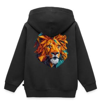 Tête de lion - Sweat Premium à capuche enfant bio - noir - Dos - AI Model Kid Male (0cm)