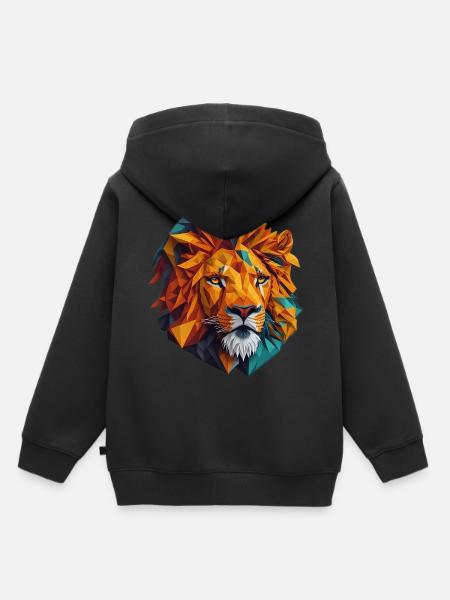 Testa di leone - Felpa Premium con cappuccio bambino bio - nero