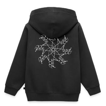 Anni Nom Nom Mandala - Sweat Premium à capuche enfant bio - noir - Dos - AI Model Kid Male (0cm)