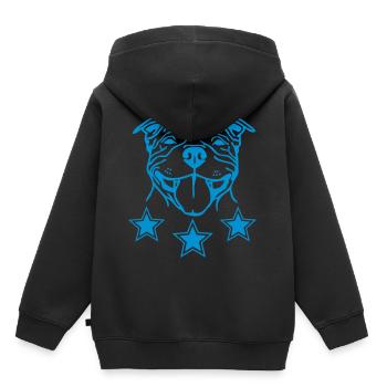 stafford © - www.dog-power.nl - Kinder Premium Organic Hoodie - Schwarz - Hinten - AI Model Kid Male (0cm)