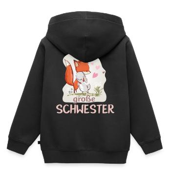 big sister unicorn fox bunny hug - Kids Premium Organic Hoodie - black - Back - AI Model Kid Male (0cm)