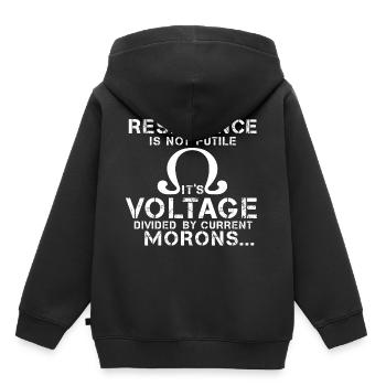 Widerstand Elektrotechnik Spruch - Kinder Premium Organic Hoodie - Schwarz - Hinten - AI Model Kid Male (0cm)