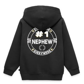 Nephew - Neffe Nummer eins - Kinder Premium Organic Hoodie - Schwarz - Hinten - AI Model Kid Male (0cm)