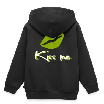 Kiss me - Kussmund - Kinder Premium Organic Hoodie - Schwarz - Hinten - AI Model Kid Male (0cm)