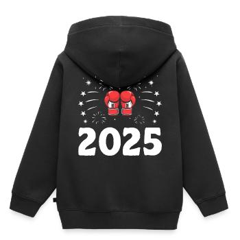 Nouvel An 2025 Boxer Sports Force Gym Athlète - Sweat Premium à capuche enfant bio - noir - Dos - AI Model Kid Male (0cm)