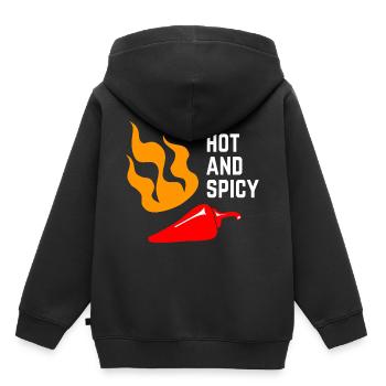 Chili --> hot and spicy - Kinder Premium Organic Hoodie - Schwarz - Hinten - AI Model Kid Male (0cm)