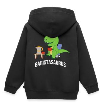 Barista Spruch Kaffee Coffeeshop Papa - Kinder Premium Organic Hoodie - Schwarz - Hinten - AI Model Kid Male (0cm)