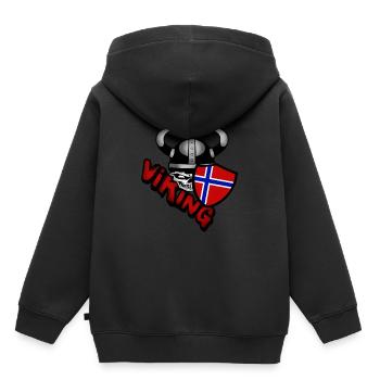 Norwegen - Kinder Premium Organic Hoodie - Schwarz - Hinten - AI Model Kid Male (0cm)