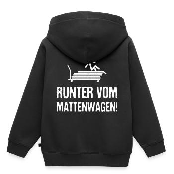 Einschulung Runter Vom Mattenwagen Sportunterricht - Kinder Premium Organic Hoodie - Schwarz - Hinten - AI Model Kid Male (0cm)