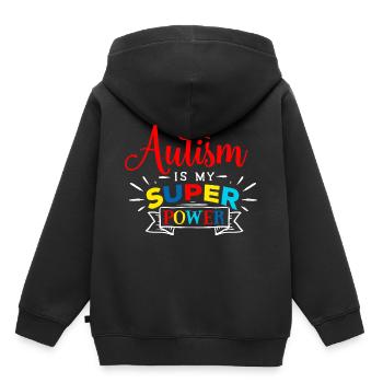 Autismus Geschenk Asperger Eltern Awareness Stärke - Kinder Premium Organic Hoodie - Schwarz - Hinten - AI Model Kid Male (0cm)